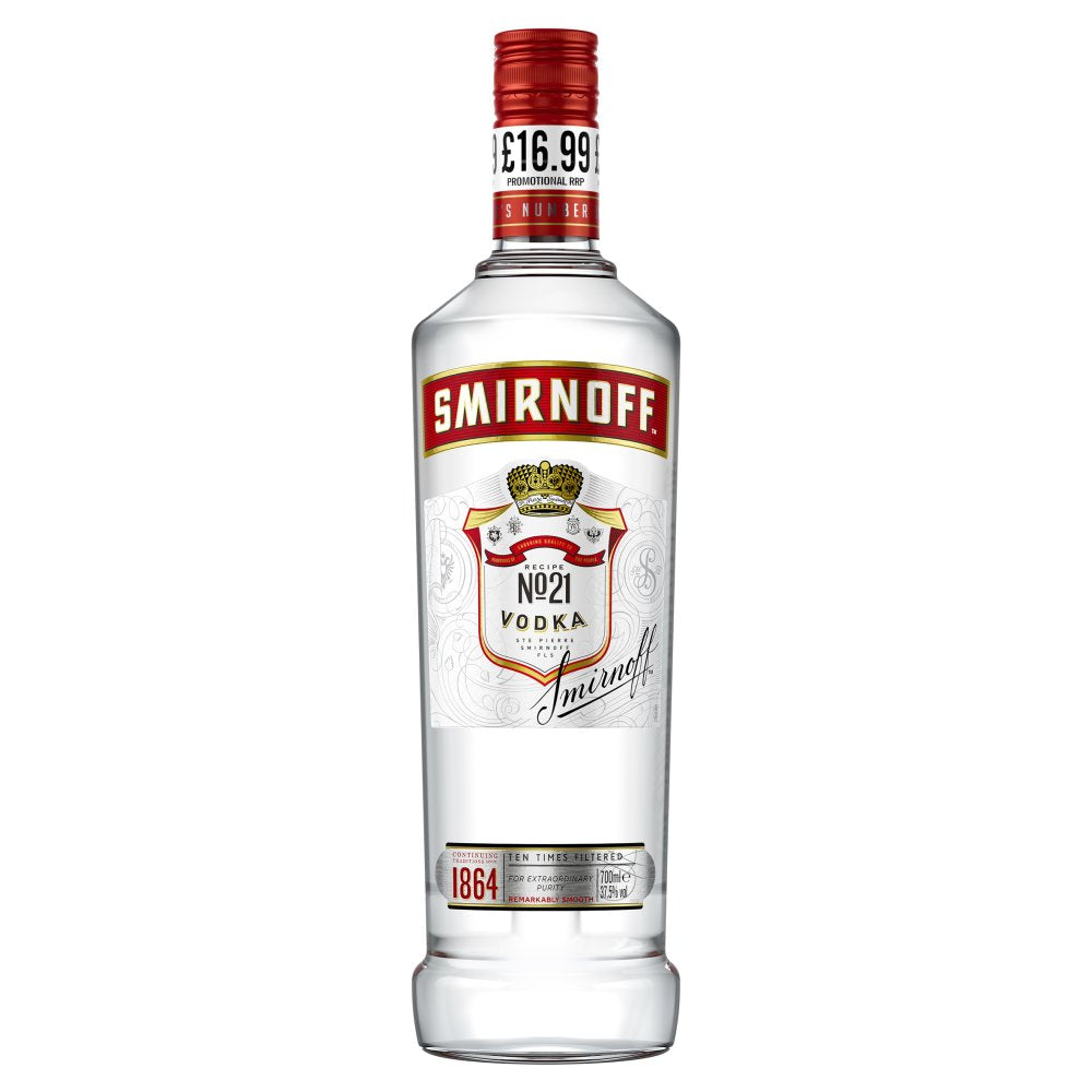 Smirnoff No. 21 Vodka 37.5% vol 70cl Bottle PMP £16.99 70Cl × 6