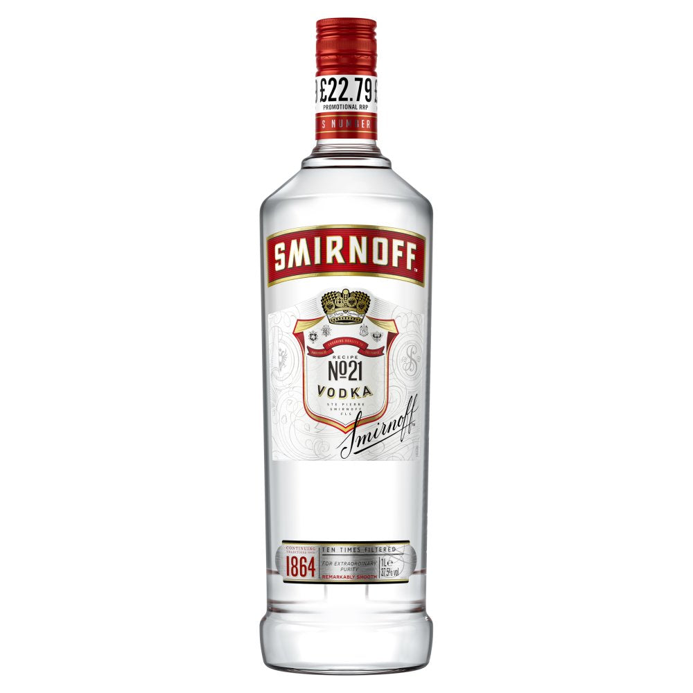 Smirnoff No. 21 Vodka 37.5% vol 1L Bottle PMP £22.79 1Ltr × 1