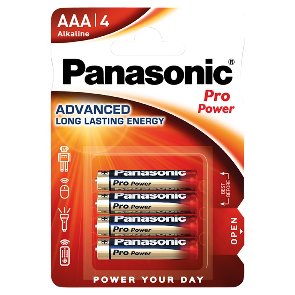 Panasonic Pro Power AAA Batteries Alkaline 4pk 4pk × 12