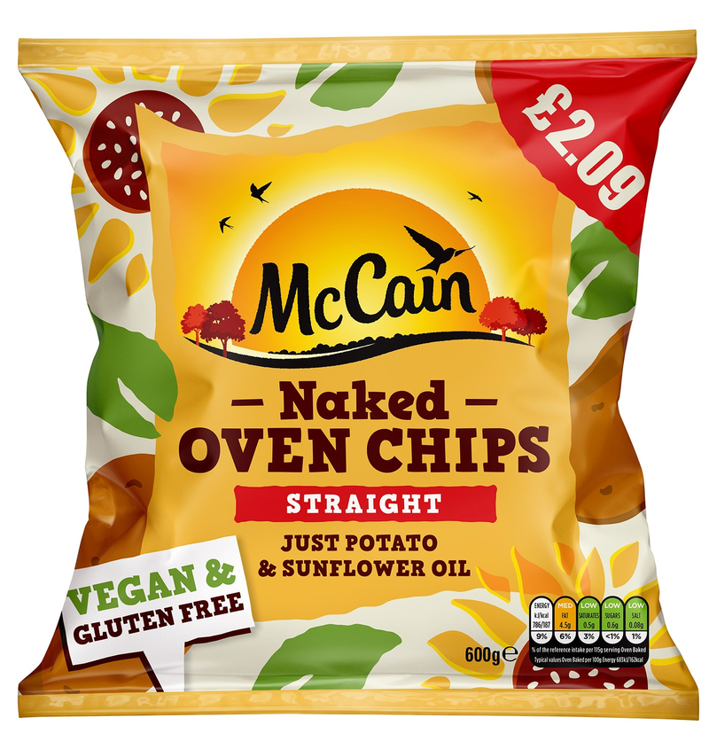 PM 2.09 McCains Naked Oven Chip UNIT 8x600g . Packed 2 units to a case.
Unit Weight: 10.01 Kilos.