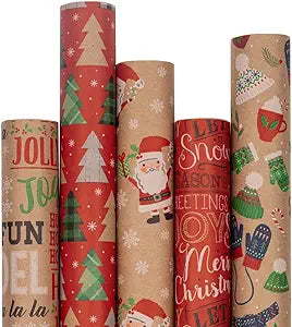 Kraft Gift Wrap Christmas m 1x