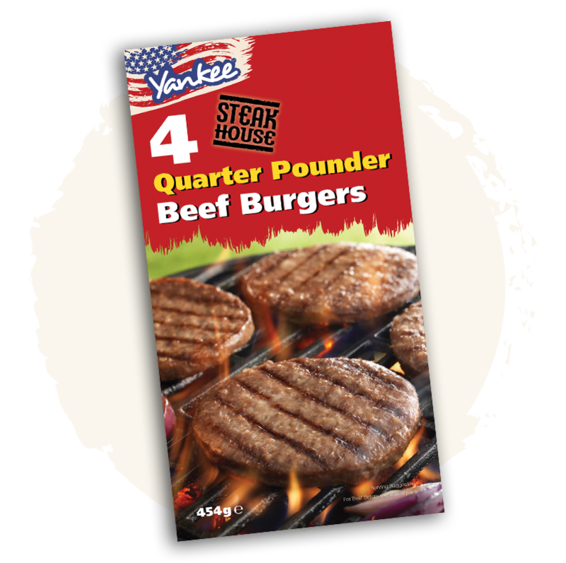 PM £3.29 Yankee 1/4 Pounder Beef Burgers 6x454g