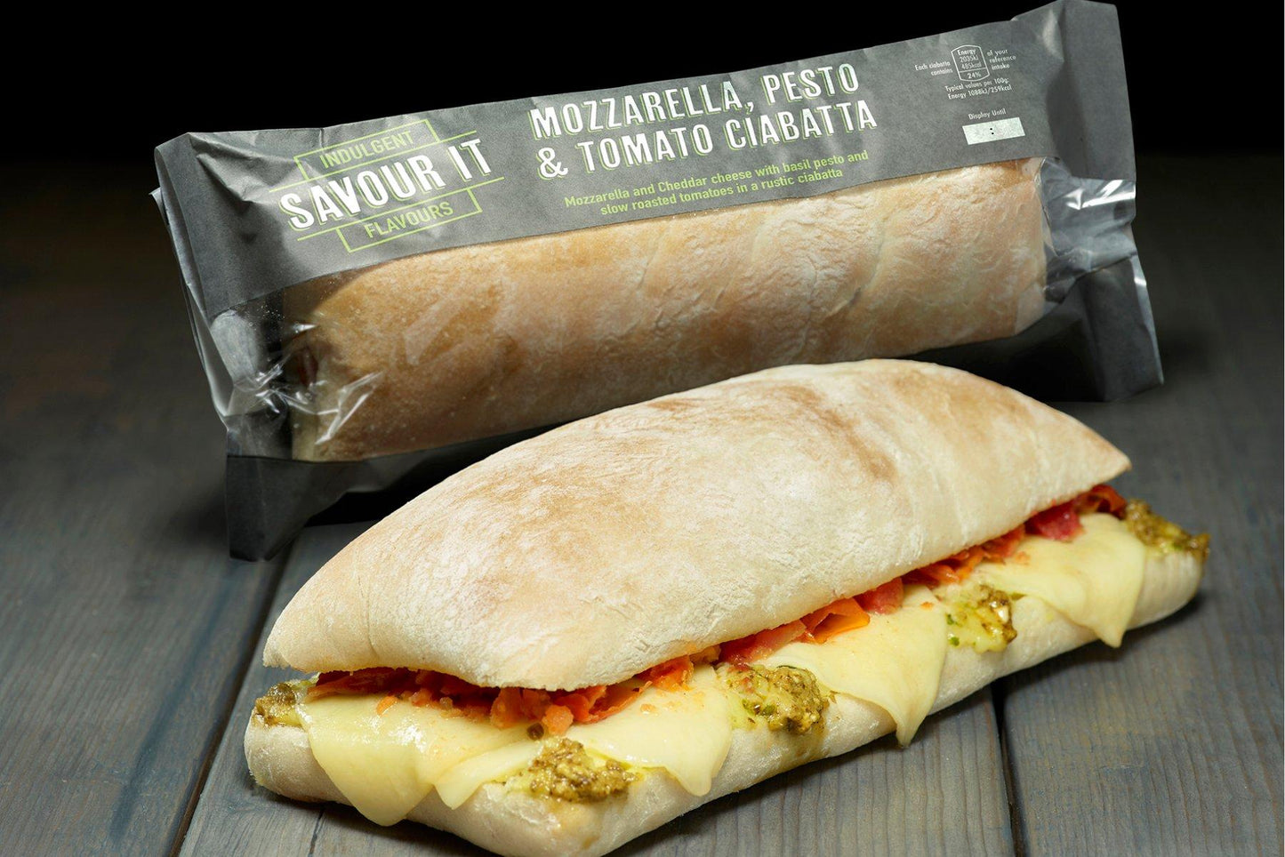 Country Choice Mozzarella, Pesto and Tomato Ciabatta 16 x 187g Ready Meals Asetena Pa
