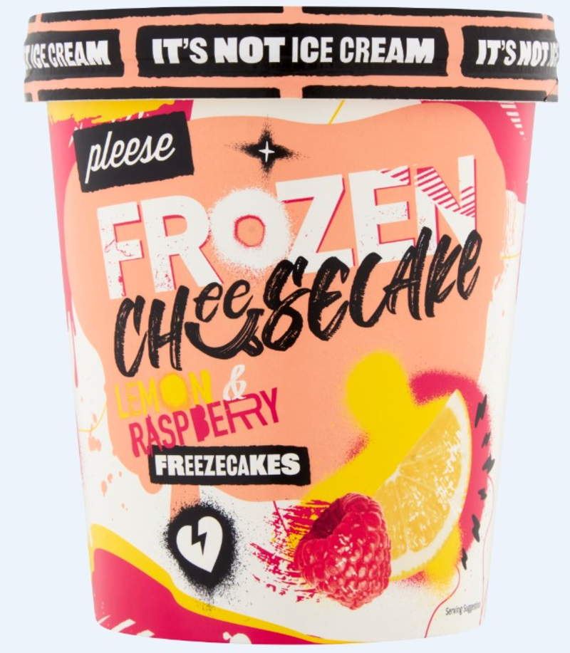Pleese Lemon & Raspberry Frozen Cheesecake Tubs 8x350g
