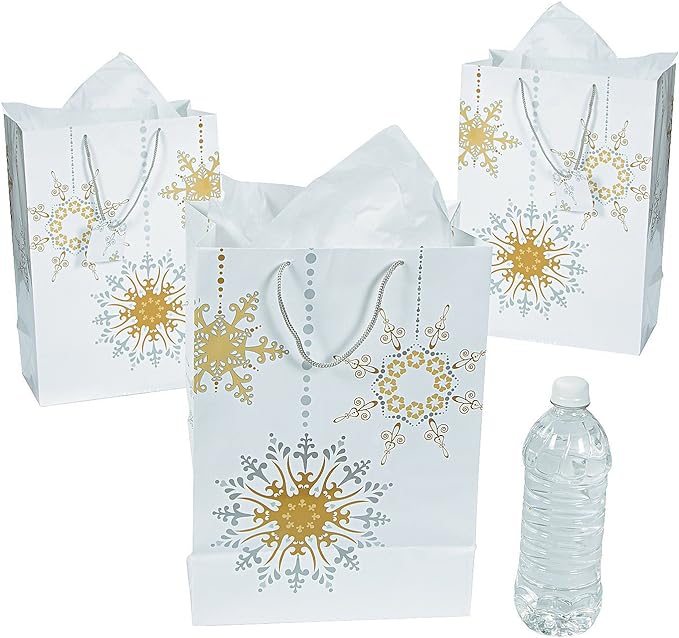 Patterned Gold/silver Giftbag Large 12xLarge