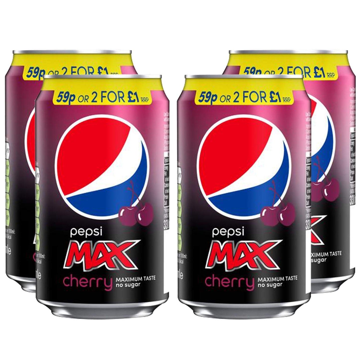Pepsi Max Cherry Pack Cans 4x330ml E8