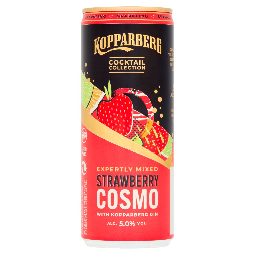 Kopparberg Cocktail Collection Expertly Mixed Strawberry Cosmo 250ml 250ml × 12 × 1