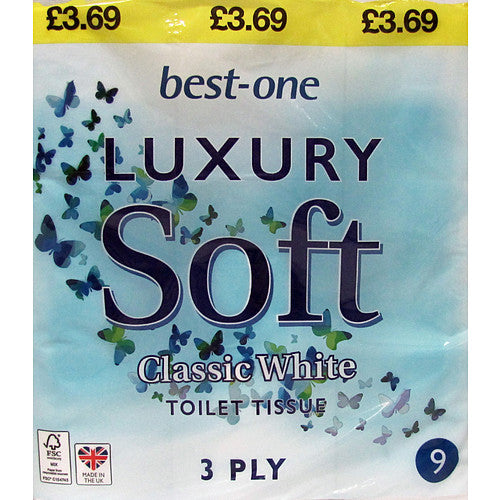 Bestone Luxury Toilet Tissue White PM £3.69 9Roll × 5 × 1