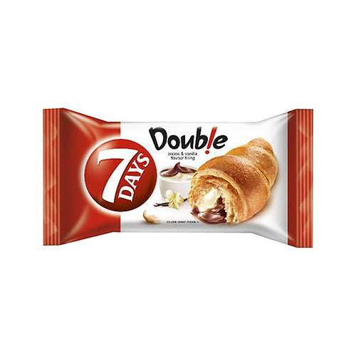7 Days Croissant Double Max Cocoa Flavoured & Vanilla Flavour Fillings 80g T80g × 20