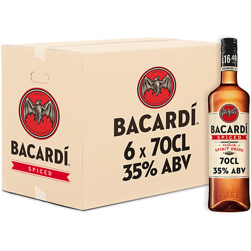 BACARDÍ Spiced Premium Rum Spirit Drink, 70cl 70Cl × 6