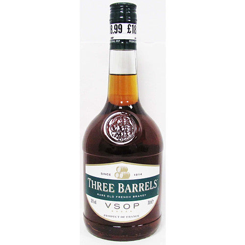 Three Barrels Brandy PM £18.99 38% 70Cl × 1