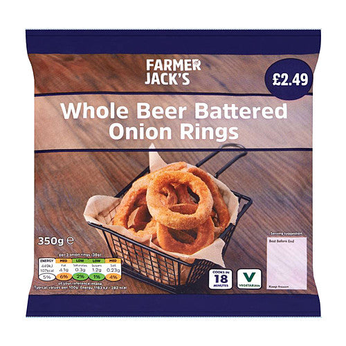 Farmer Jack's Whole Beer Battered Onion Rings 350g 350g × 1