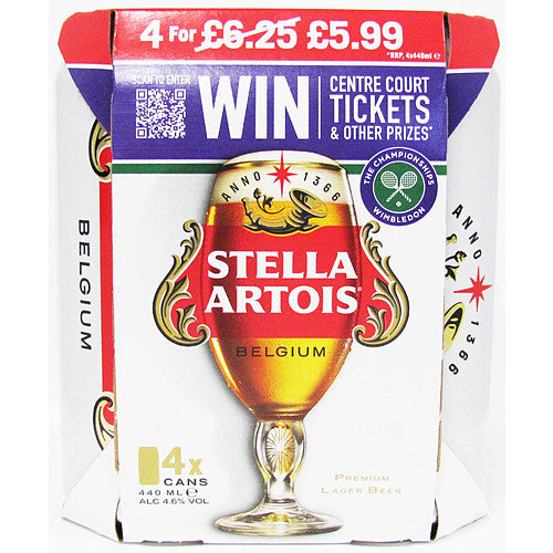 Stella Artois 4 Pack PM £5.99 4.6% 440ml × 6 × 1