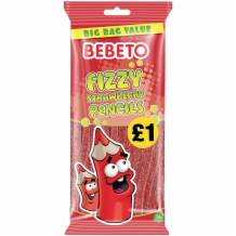 Bebeto Fizzy Strawberry Pencils 12x160g(4)