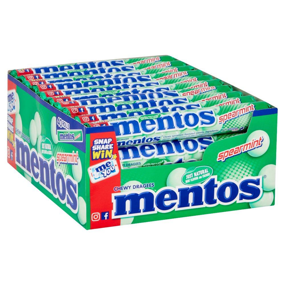 Mentos Spearmint Chewy Dragees 37.5g