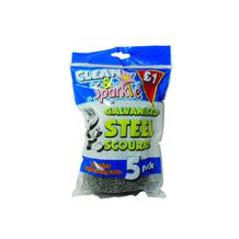 Clean & Sparkle Galvanised Steel Scourers 10x4's