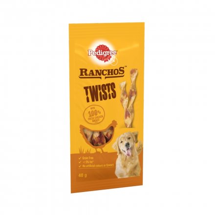 Pedigree Ranchos Twist Dog Treats Chicken 12x40g
