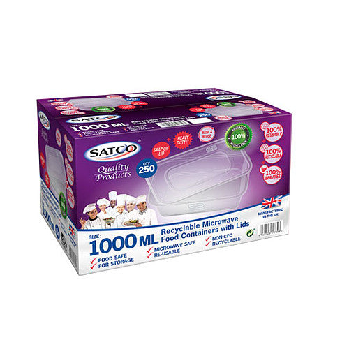 Satco Microwaveable Food Container 1000cc 250s × 1