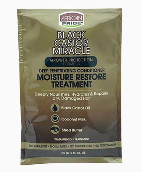 BLACK CASTOR MIRACLE GROWTH PROTECTION MOISTURE RESTORE TREATMENT 56 g Treatments Asetena Pa