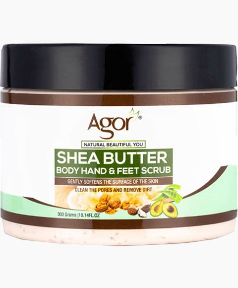 AGOR SHEA BUTTER BODY HAND AND FEET SCRUB 300 g Skin Wash Asetena Pa