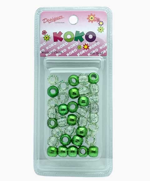 DESIGNER COLLECTION KOKO HAIR BEADS PB03 Color Assorted Green Kids Hair Accessories Asetena Pa