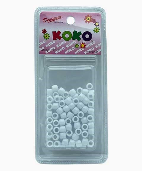 DESIGNER COLLECTION KOKO HAIR BEADS PB04 Small Color White Kids Hair Accessories Asetena Pa