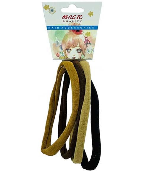 MAGIC QUALITY ELASTIC HAIR BANDS LT15AST BROWN Color Mix Brown Kids Hair Accessories Asetena Pa