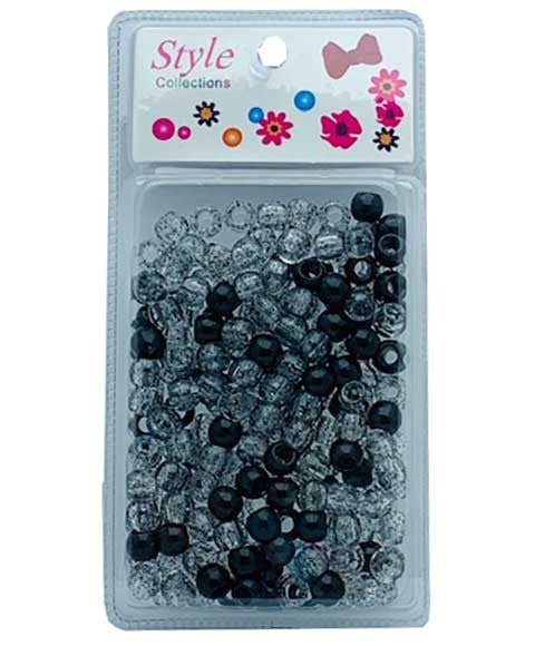 STYLE COLLECTION HAIR BEADS BD008 BLACK Large Kids Hair Accessories Asetena Pa