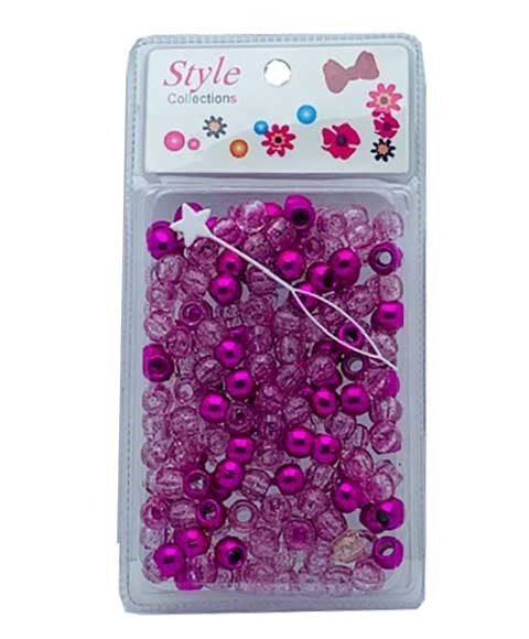 STYLE COLLECTION HAIR BEADS BD008 PINK Large Kids Hair Accessories Asetena Pa