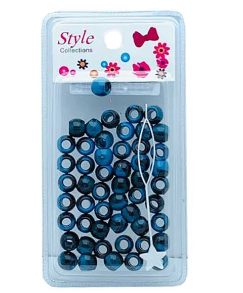 STYLE COLLECTION PATTERN BEADS BD012 BLACK AND BLUE Kids Hair Accessories Asetena Pa