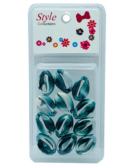 STYLE COLLECTION SHELL BEADS BD016 DARK GREEN Kids Hair Accessories Asetena Pa