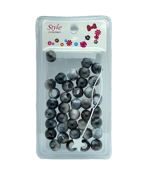 STYLE COLLECTION HAIR BEADS WHITE AND BLACK BD009A Kids Hair Accessories Asetena Pa