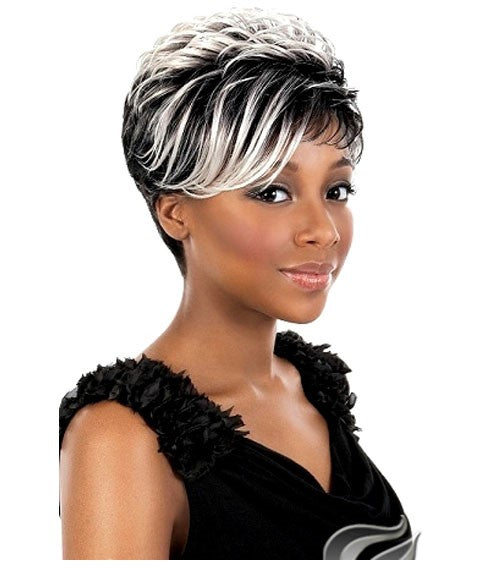 BESHE PREMIUM COLLECTION SYN ALBA WIG Color RT1B/118 (Rainbow Tip) Synthetic Hair Wigs Asetena Pa