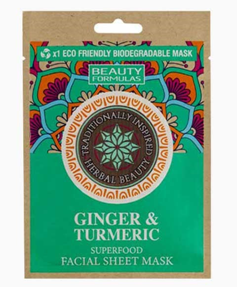 GINGER AND TURMERIC SUPERFOOD FACIAL SHEET MASK Skin Wash Asetena Pa