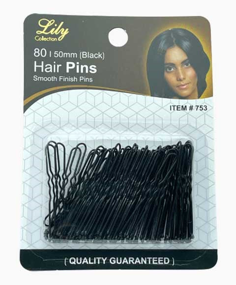 LILY COLLECTION HAIR BUN PINS 753 80 (50mm) Color Black Kids Hair Accessories Asetena Pa