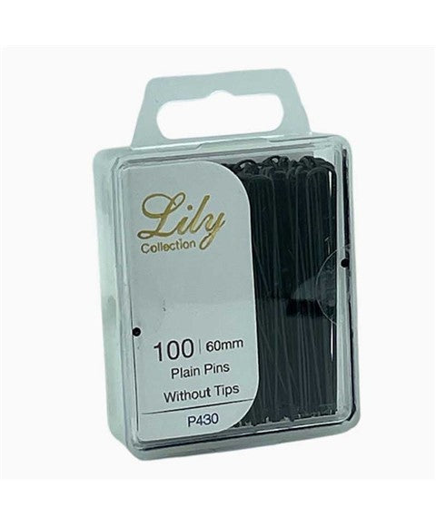 LILY COLLECTION PLAIN HAIR PINS WITHOUT TIPS P430 60 mm x100 pcs Color Black Kids Hair Accessories Asetena Pa
