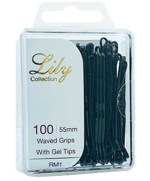 LILY COLLECTION WAVED GRIPS WITH GEL TIPS RM1 55 mmx100 pcs Kids Hair Accessories Asetena Pa