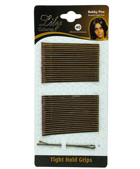 LILY BOB PINS CARD BROWN Color 40pcs Kids Hair Accessories Asetena Pa