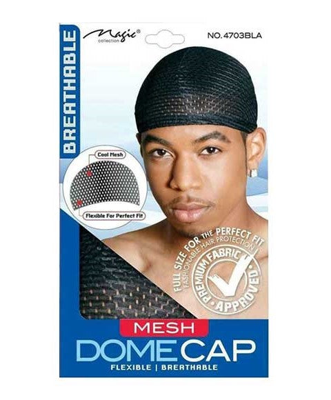 MAGIC COLLECTION BREATHABLE MESH DOME CAP 4703 Color Black Durags and Caps Asetena Pa