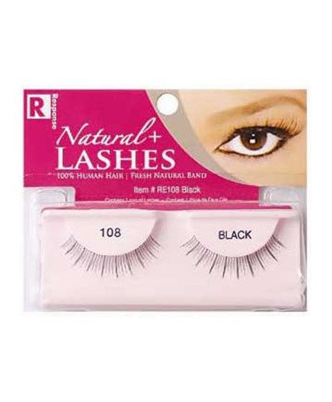 RESPONSE NATURAL PLUS LASHES 108 Color Black Eye Makeup Asetena Pa