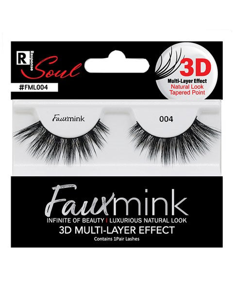 RESPONSE SOUL FAUX MINK 3D EFFECT EYELASH 004 Color Black Eye Makeup Asetena Pa