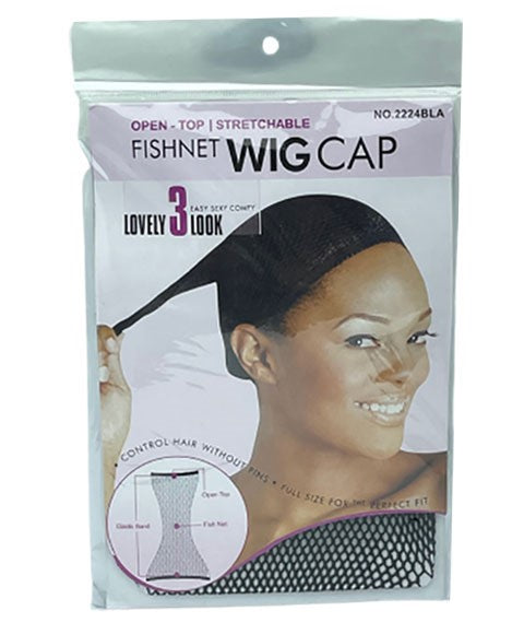 MAGIC COLLECTION STRETCHABLE FISH NET WIG CAP 2224BLA Color Black Extensions Accessories Asetena Pa