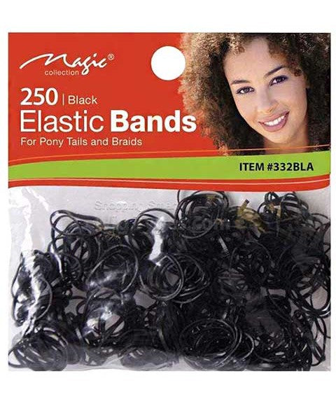 MAGIC COLLECTION CLEAR ELASTIC BAND BLACK 250 pcs Kids Hair Accessories Asetena Pa
