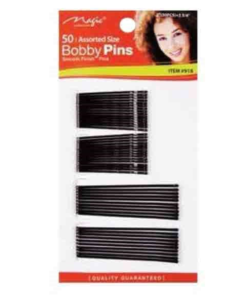 MAGIC COLLECTION BOBBY PINS 918BLA 50 Assorted Size Kids Hair Accessories Asetena Pa