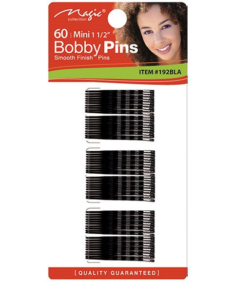 MAGIC COLLECTION BOBBY PINS MINI 192BLA 60 Mini 1 1/2 inch Kids Hair Accessories Asetena Pa