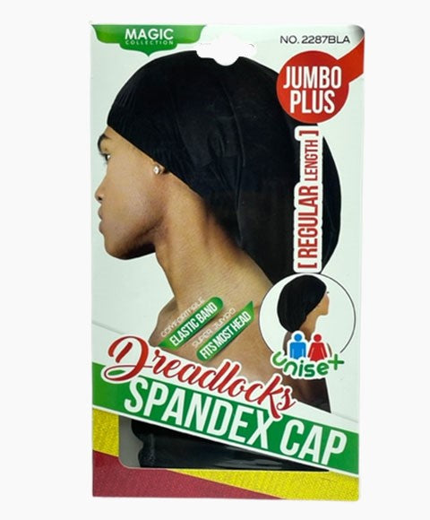 MAGIC COLLECTION DREADLOCKS SPANDEX UNISEX CAP 2287BLA Regular Length Color Black Durags and Caps Asetena Pa