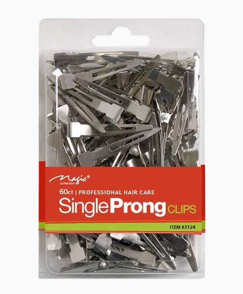 MAGIC COLLECTION SINGLE PRONG CLIPS 3124 80 Count No Size Salon Accessories Asetena Pa
