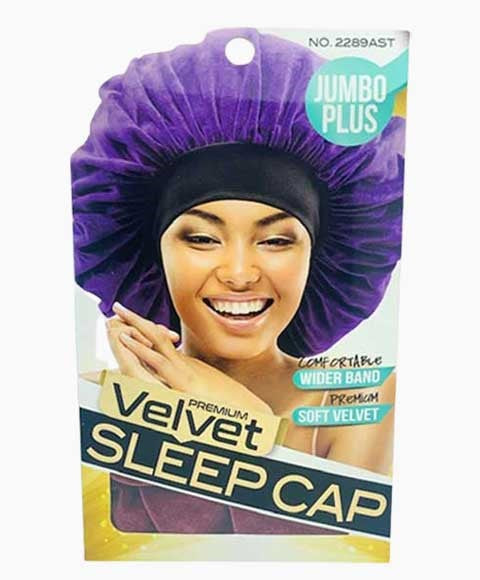 MAGIC COLLECTION VELVET SLEEP CAP 2289AST Jumbo Plus Durags and Caps Asetena Pa
