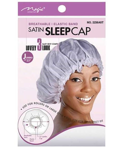 MAGIC COLLECTION SATIN SLEEP CAP 2238 ASSORTED Jumbo Durags and Caps Asetena Pa