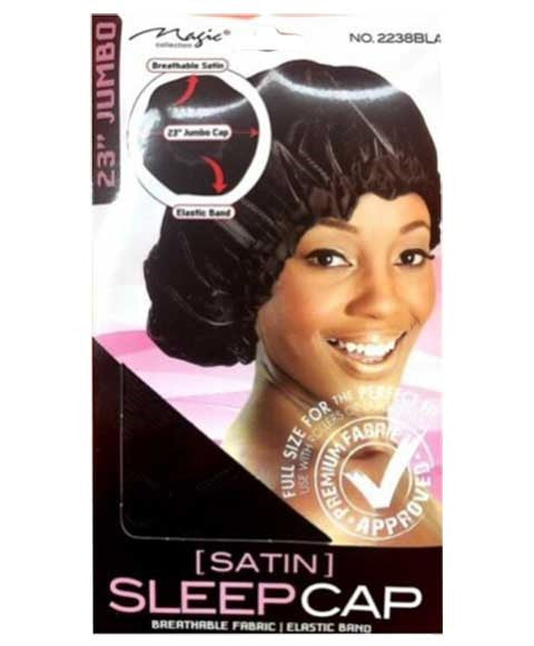 MAGIC COLLECTION SATIN SLEEP CAP 2238BLA Jumbo Durags and Caps Asetena Pa